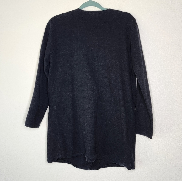 J. Crew Mercantile Black Collarless Sweater Blazer M - Picture 3 of 5